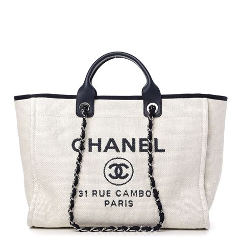 chanel deauville medium fashionphile|CHANEL Cotton Medium Deauville Tote White .